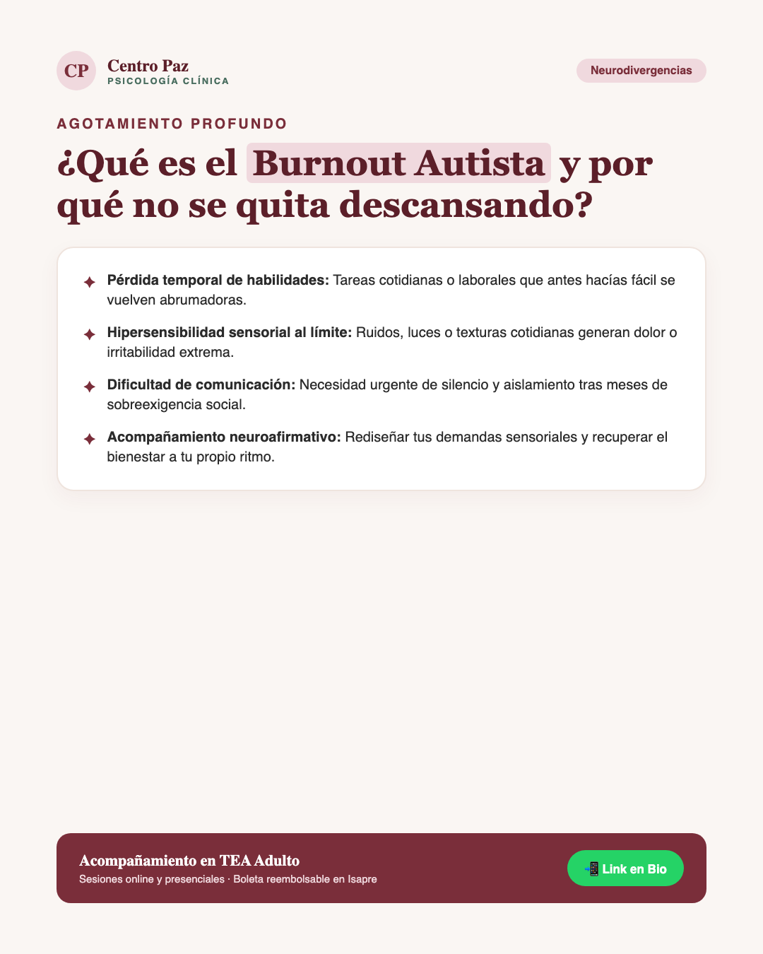 ¿Qué es el Burnout Autista y por qué no se quita descansando? - Centro Paz Psicología Clínica