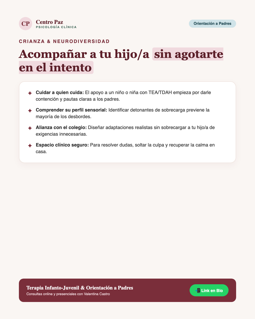 Cómo apoyar a un hijo/a con sospecha de TEA o TDAH