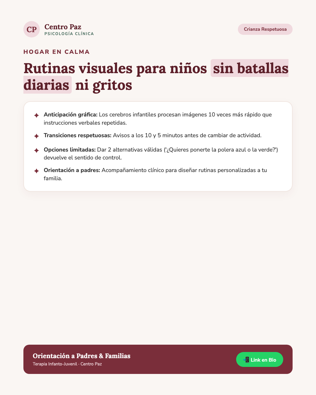 Rutinas visuales para niños sin batallas diarias ni gritos