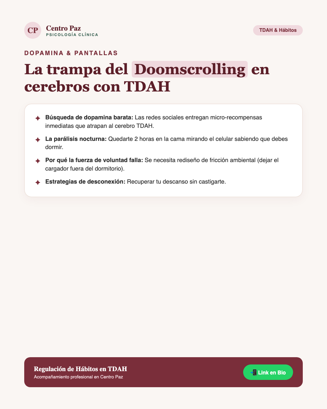 La trampa del Doomscrolling en cerebros con TDAH